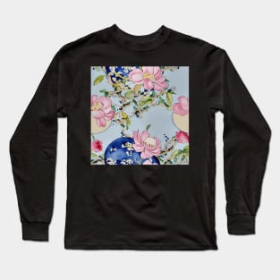 Magnolia flowers chinoiserie Long Sleeve T-Shirt